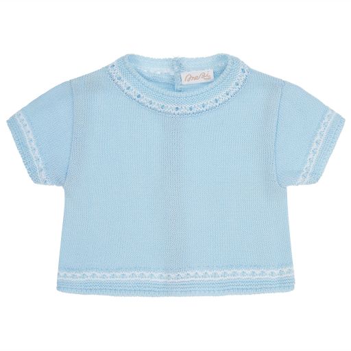 Mebi-Blue Knitted Baby Top | Childrensalon Outlet