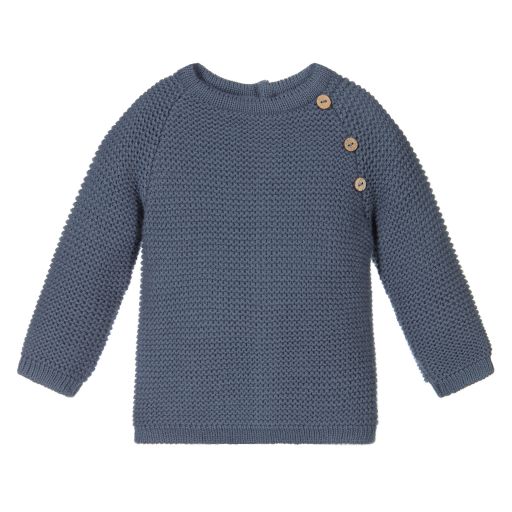 Mebi-Blue Knitted Sweater | Childrensalon Outlet