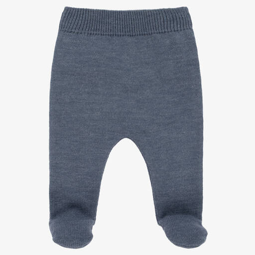 Mebi-Blue Knitted Wool Baby Trousers | Childrensalon Outlet