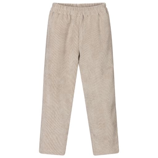 Mebi-Boys Beige Corduroy Trousers | Childrensalon Outlet