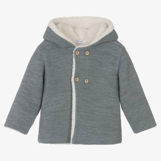 Mebi-Graue Strickjacke mit Kapuze | Childrensalon Outlet