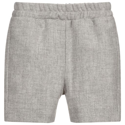 Mebi-Boys Grey Wool Blend Shorts | Childrensalon Outlet