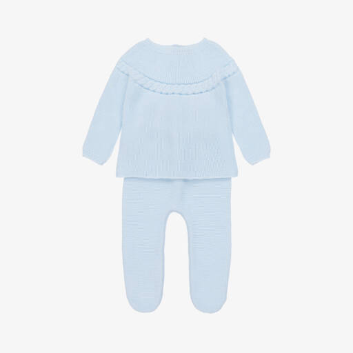 Mebi-Boys Pale Blue Knit Set | Childrensalon Outlet