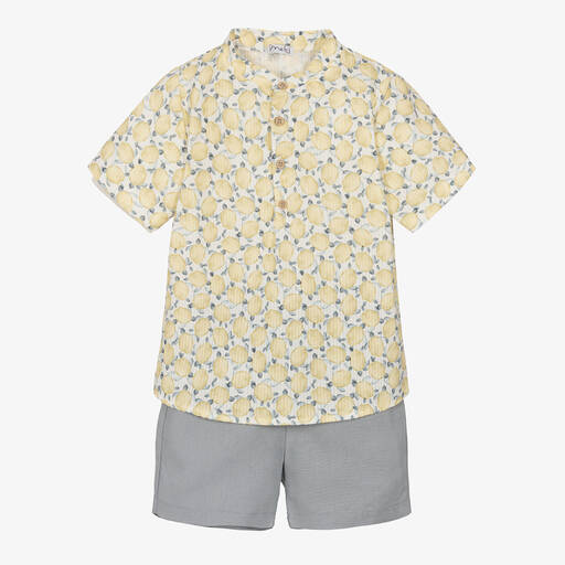 Mebi-Schildkröten-Hemd & Shorts Set gelb | Childrensalon Outlet