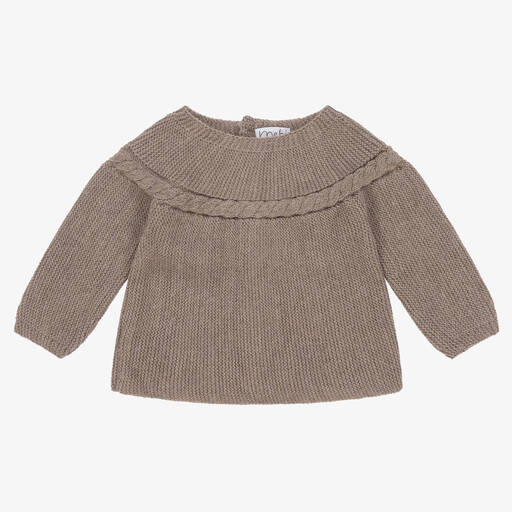 Mebi-Brown Knitted Baby Sweater | Childrensalon Outlet