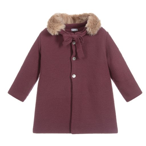Mebi-Burgundy Red Knitted Coat | Childrensalon Outlet