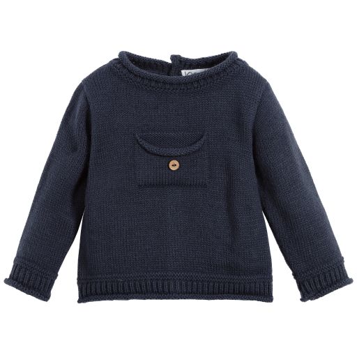 Mebi-Dark Blue Knitted Sweater | Childrensalon Outlet