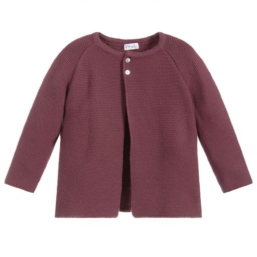 Mebi-Dark Red Knitted Cardigan | Childrensalon Outlet