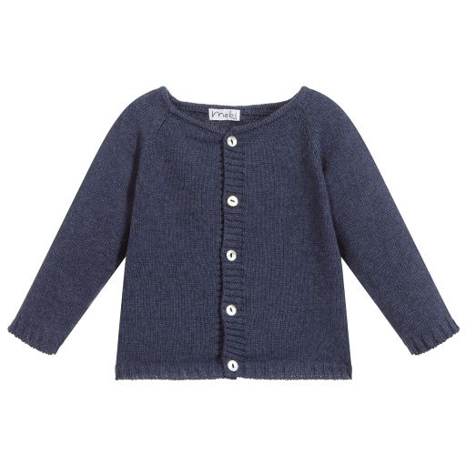Mebi-Girls Blue Knitted Cardigan | Childrensalon Outlet