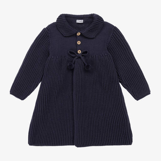 Mebi-Girls Blue Knitted Coat | Childrensalon Outlet