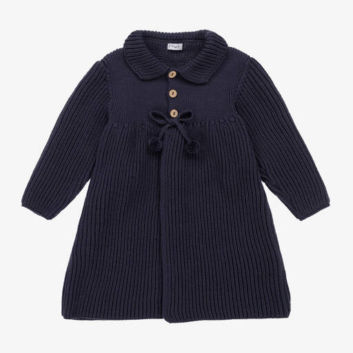 Mebi-Blauer Strickmantel für Mädchen | Childrensalon Outlet