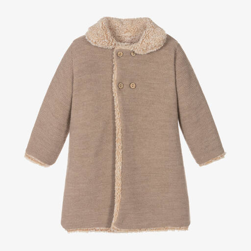 Mebi-Brauner Strickmantel für Mädchen | Childrensalon Outlet