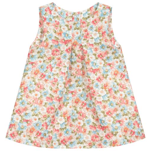 Mebi-Girls Floral Linen Dress | Childrensalon Outlet