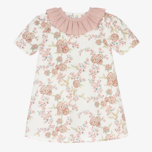 Mebi-Robe ivoire en coton Fille  | Childrensalon Outlet