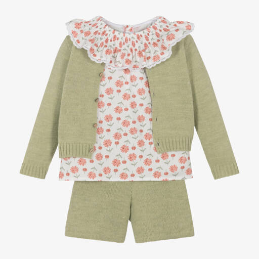 Mebi-Girls Pastel Knit Cardigan Set | Childrensalon Outlet