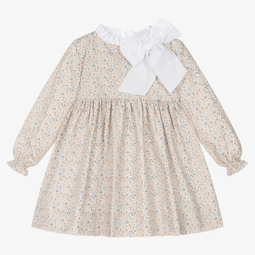 Mebi-Girls Pink Floral Cotton Dress | Childrensalon Outlet