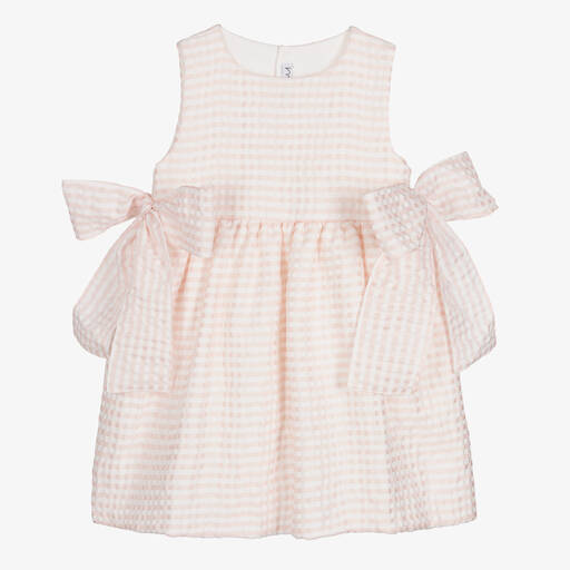 Mebi-Robe rose et ivoire vichy fille | Childrensalon Outlet