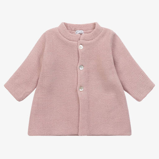 Mebi-Girls Pink Knitted Pram Coat | Childrensalon Outlet