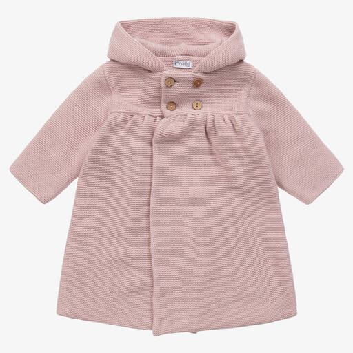Mebi-Girls Pink Knitted Pram Coat | Childrensalon Outlet