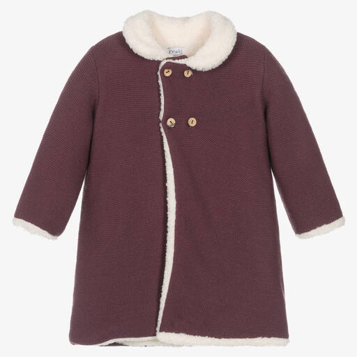 Mebi-Girls Purple Knitted Coat | Childrensalon Outlet