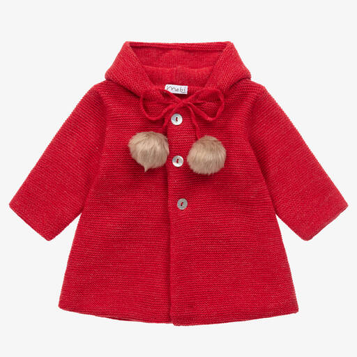 Mebi-Girls Red Cashmere Blend Pram Coat | Childrensalon Outlet