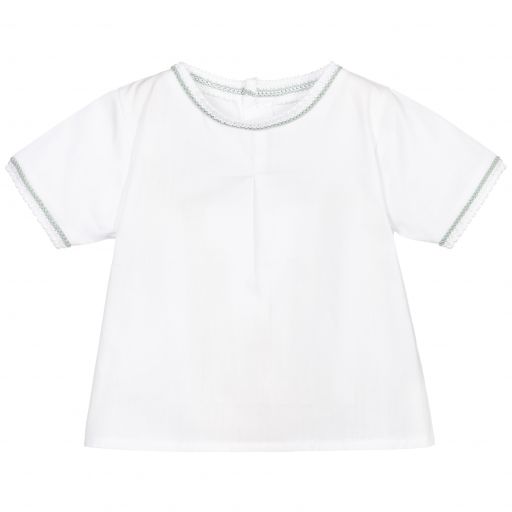 Mebi-Girls White Cotton Blouse | Childrensalon Outlet