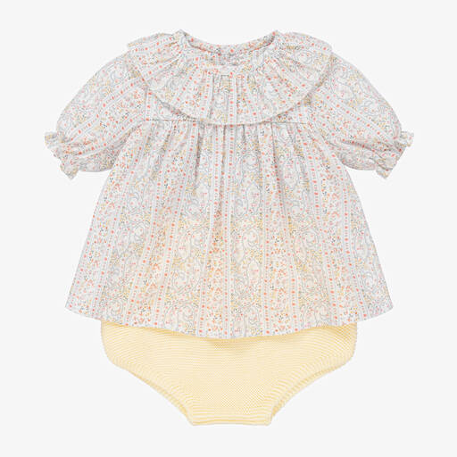 Mebi-Girls Yellow Floral Shorts Set | Childrensalon Outlet