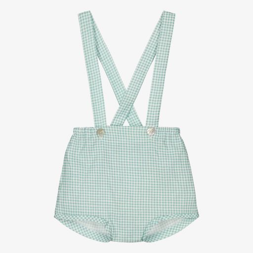 Mebi-Green Linen Baby Shorts | Childrensalon Outlet