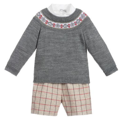 Mebi-Grey 4 Piece Shorts Set | Childrensalon Outlet