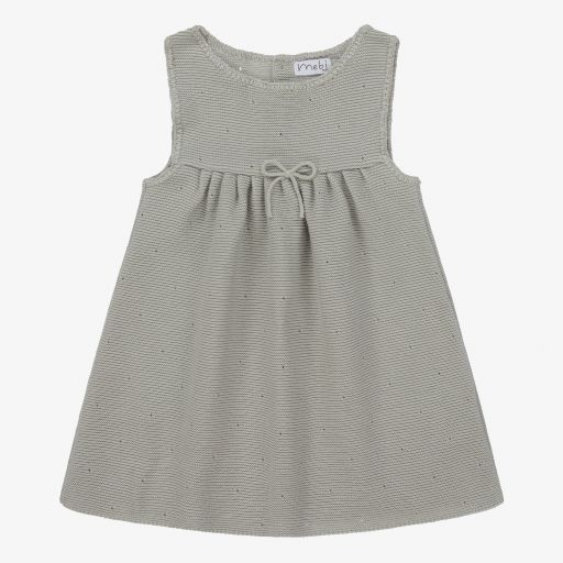 Mebi-Grey Cotton Knit Baby Dress | Childrensalon Outlet