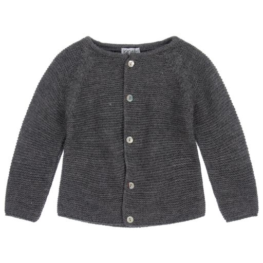 Mebi-Grey Knitted Baby Cardigan | Childrensalon Outlet