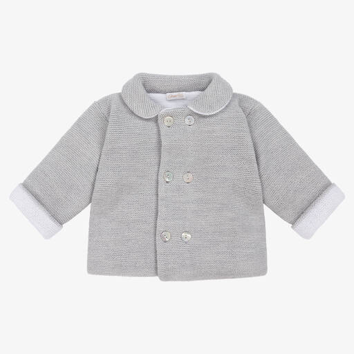 Mebi-Grey Knitted Baby Jacket | Childrensalon Outlet