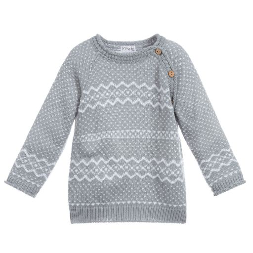 Mebi-Grey Knitted Sweater | Childrensalon Outlet