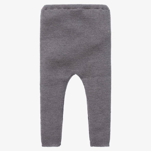 Mebi-Grey Knitted Wool Leggings | Childrensalon Outlet