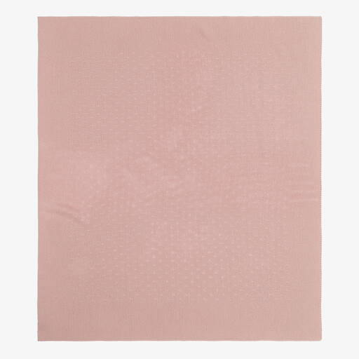 Mebi-Pink Knitted Cotton Baby Blanket (90cm) | Childrensalon Outlet