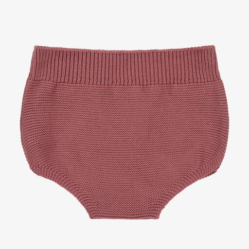 Mebi-Pink Knitted Cotton Bloomer Shorts | Childrensalon Outlet