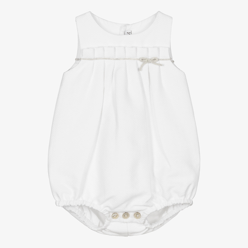 Mebi-White Cotton Baby Shortie | Childrensalon Outlet