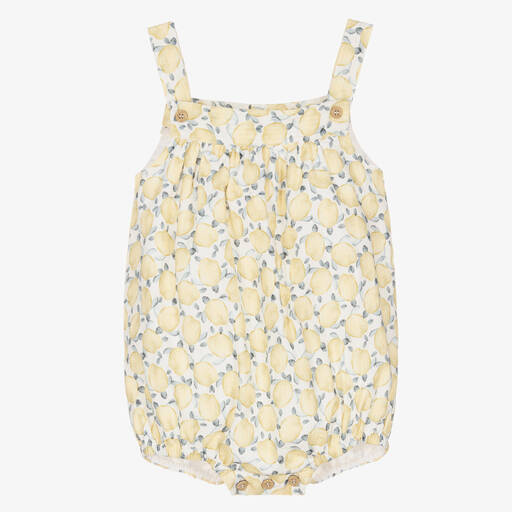 Mebi-Yellow & Green Cotton Baby Shortie | Childrensalon Outlet