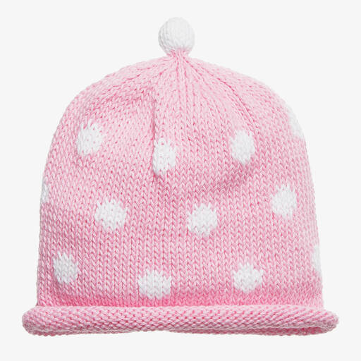 Merry Berries-Baby Pink Cotton Knitted Hat | Childrensalon Outlet