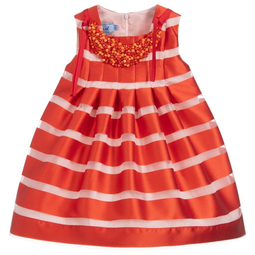 Mi Mi Sol-Girls Orange Stripe Dress | Childrensalon Outlet