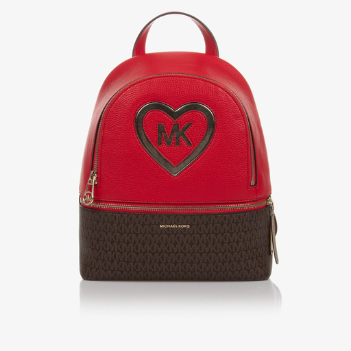 Michael Kors Kids-حقيبة ظهر جلد صناعي لون أحمر للبنات (29 سم) | Childrensalon Outlet