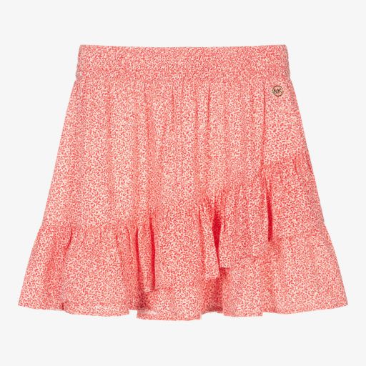 Michael Kors Kids-Girls Red Floral Skirt | Childrensalon Outlet