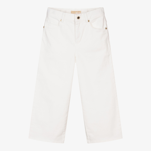 Michael Kors Kids-Girls White Cotton Jeans | Childrensalon Outlet