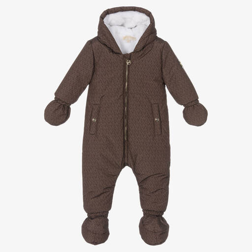 Michael Kors Kids-Combinaison de neige marron MK bébé fille | Childrensalon Outlet