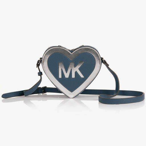 Michael Kors Kids-Blue & Silver Heart Bag (19cm) | Childrensalon Outlet