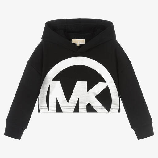 Michael Kors Kids-Schwarzer, kurzer Kapuzenpulli (M) | Childrensalon Outlet