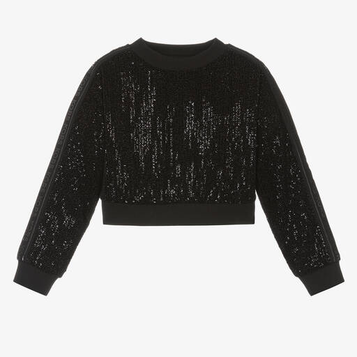Michael Kors Kids-Girls Black Sequin Sweatshirt | Childrensalon Outlet