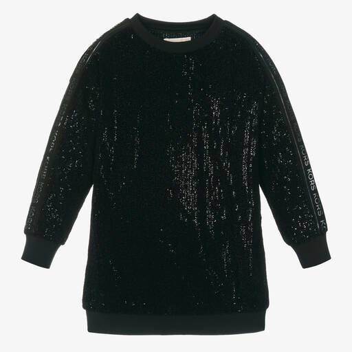 Michael Kors Kids-Черное платье-свитшот с пайетками | Childrensalon Outlet