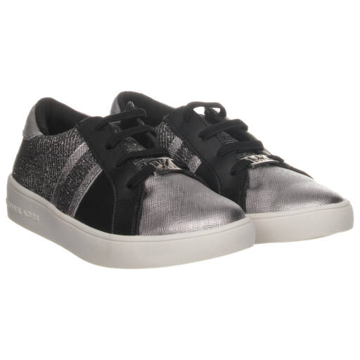 Michael Kors Kids-Girls Black & Silver Trainers | Childrensalon Outlet