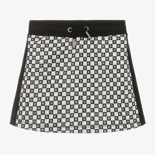 Michael Kors Kids-Girls Black & White Logo Skirt | Childrensalon Outlet